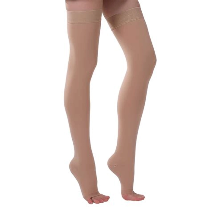 Compression stockings for varicose veins, thigh length